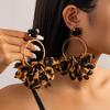 Leopard Print Earrings Punk Retro Earrings European and American Personalized Geometric Earrings Fabric Polka Dot Print Earrings