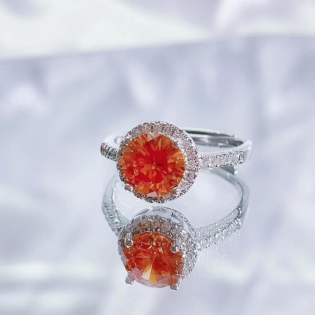 BELLA BOX Classic Women Open Ring Color Zircon Silver Fine Jewelry Gift