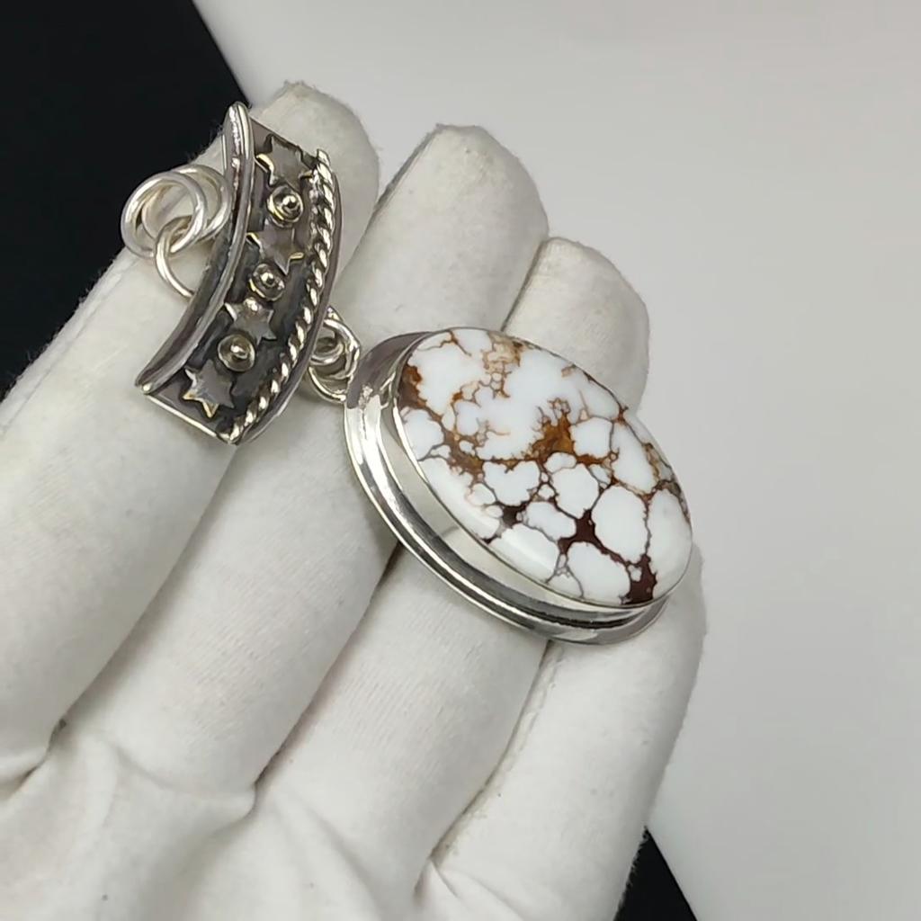 Natural Wild Horse Gemstone Silver Pendant in 925 Sterling Silver- Handmade Design, Everyday Wear Jewelry, Unique Wild Horse Pendant Gifts