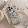 Korean Plaid Striped Splicing Fold Stars Magnetic Bracket Phone Case For iPhone 17 14 15 16 13 12 Pro Max Shockproof Soft Cover