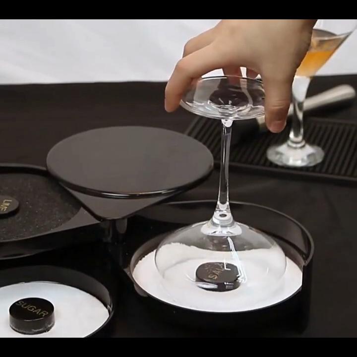 3-Tier Bar Glass Rimmer Bartender Tool with Sponge | Margarita Salt Rimmer Set,Salt Rimmer for Cocktails