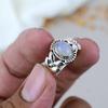 925 Sterling Silver Rainbow Moonstone Oval Shape Gemstone Ring For Women