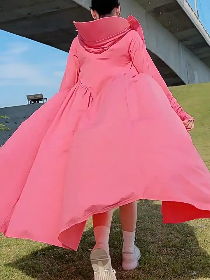 Abito da donna con protezione solare UPF 50+ Protezione UV Abito rinfrescante a manica lunga in seta ghiacciata Copertura completa Traspirante Abito estivo da sole