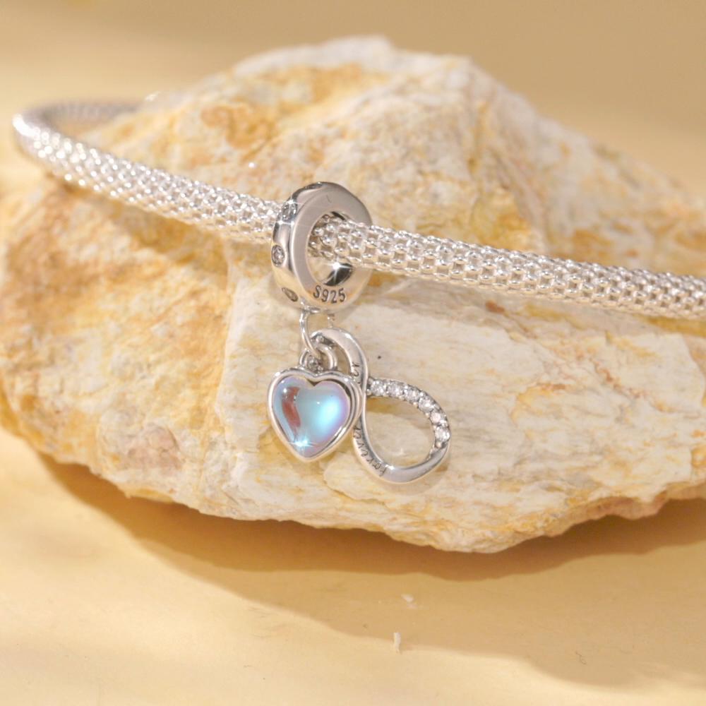 Bamoer 925 Sterling Silver Eternal Sisterhood Hanging Bead Forever Sister Pendant Charms for Women