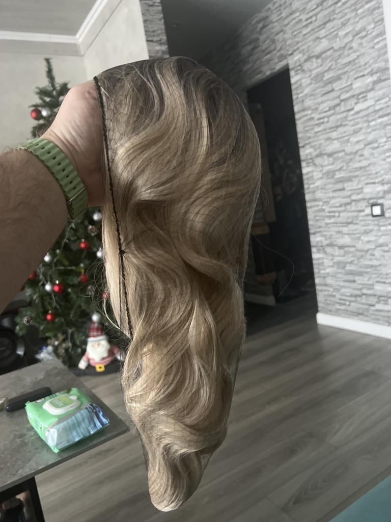Parrucca Lunga Ondulata Marrone Per Donna - WIG ME UP 3020-8 Con Pony E Scriminatura Naturale