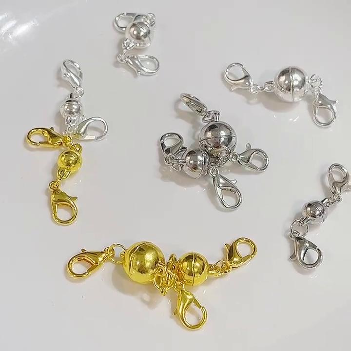 2/5 Stück Verschlüsse, Zubehör, magnetischer Hummer für Halskette, Armband, Hummerkugelhaken