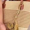 Straw Bag Charm Pendant Imitation Leather Artificial Hydrangea Ball Small Decorative Keychain with Adjustable Drawstring Bags Keys Backpacks Accessory