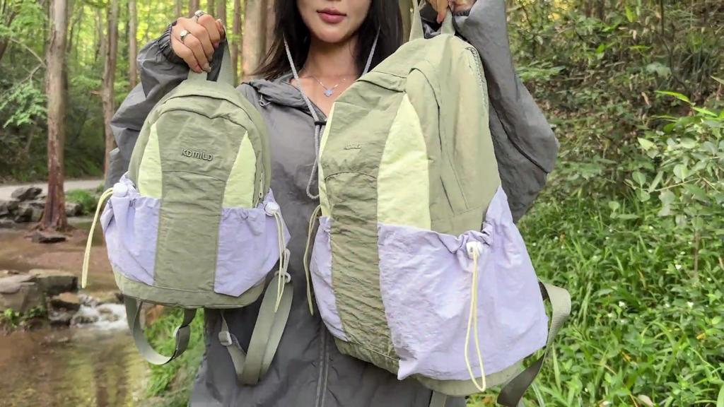 Contrast Color Stitching Backpack Women's Lightweight Travel Mountaineering Backpack