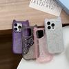 Sött tecknat kattöron glitter paljetter transparent skal för iPhone 16 15 Plus 14 Pro Max 13 12 11 mjukt silikon stötsäkert skydd