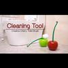 Cherry Long-Handled Soft Bristle Toilet Brush Set with Creative Plastic Design