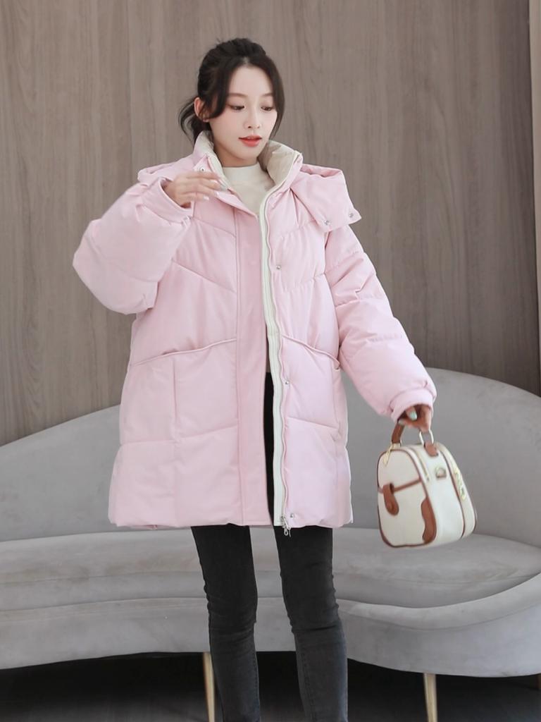 Fashion Winter Woman Long Parkas Hooded Loose Thick Warm Jackets Women's Coats