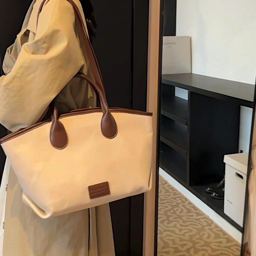 Large Capacity Shoulder Bag Women's Tote Bag Color Block Handbag