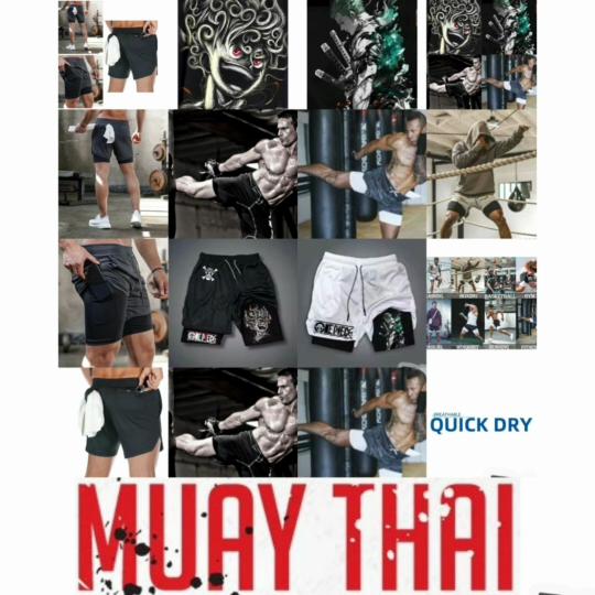 Muay Thai Kickboxing Boxe MMA Macacão Pirata Luffy Zoro Chapéu de Palha Desenho Animado Japão Calções Unissex Treino Secagem Rápida Elástico na Cintura Treino