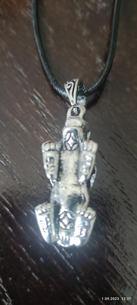 Collana Con Ciondolo Moneta In Cristallo Portafortuna, Unisex, Regolabile