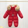 Children Winter Overalls Waterproof Hooded Girl Down Jacket Baby Boy Warm Jumpsuit Toddler Girl Faux Fur Ski Suit Kids Snowsuit