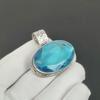 Blue Topaz Pendant, 925 Sterling Silver Handmade Jewelry, Blue Topaz Silver Pendant, Party Wear Jewelry For Women's, Pendant Valentine's Day Gift