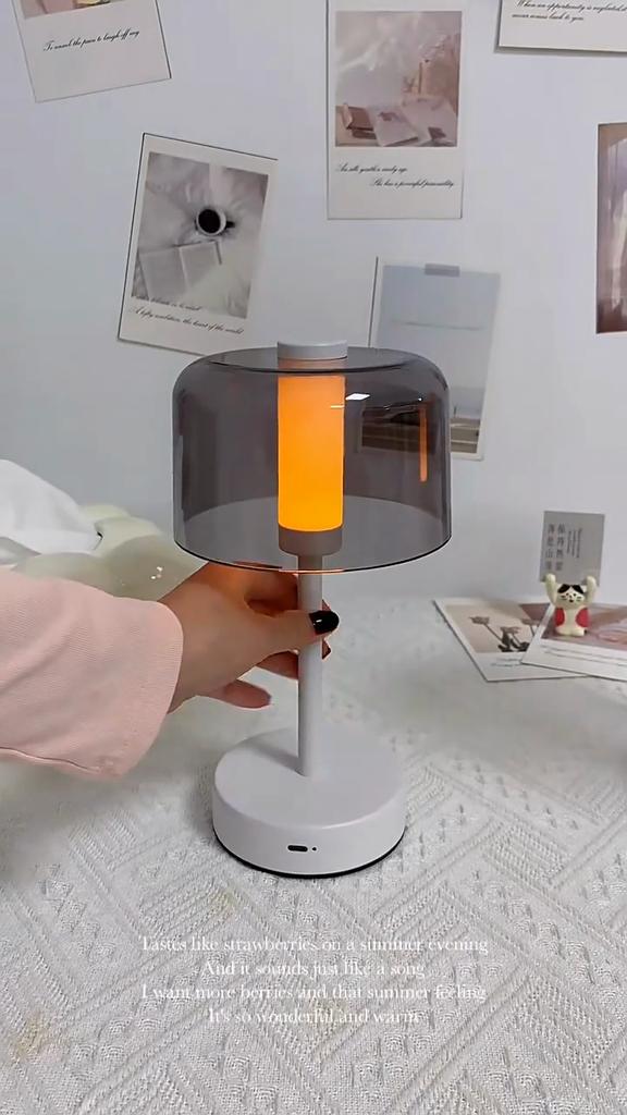 Cordless Retro Table Lamp Dimmable Touch Sensor LED Reading Lamp Wireless Lighting USB Rechargeable Metal Night Light