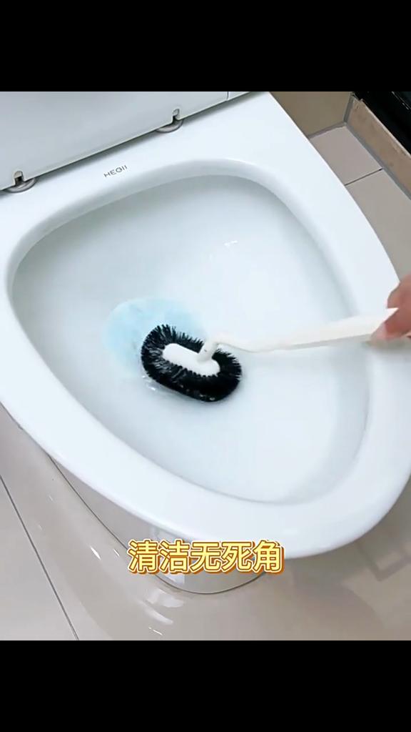 Toilet Bowl Brush Holder Set  Bathroom Deep Cleaning Cleaner Scrubber Under Rim with Curved Bristle for Dead Corner