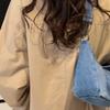 Denim Shoulder Bag with Adjustable Strap