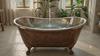 Copper Bathtub + Sink Nickel Inside & On Base