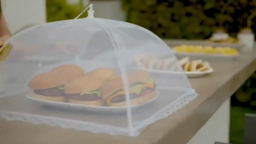 Large Pop-up White Mesh Food Cover Tent, Say Goodbye To Fly Harassment, This Meal Cover Gives You Full Security and Can Be Folded