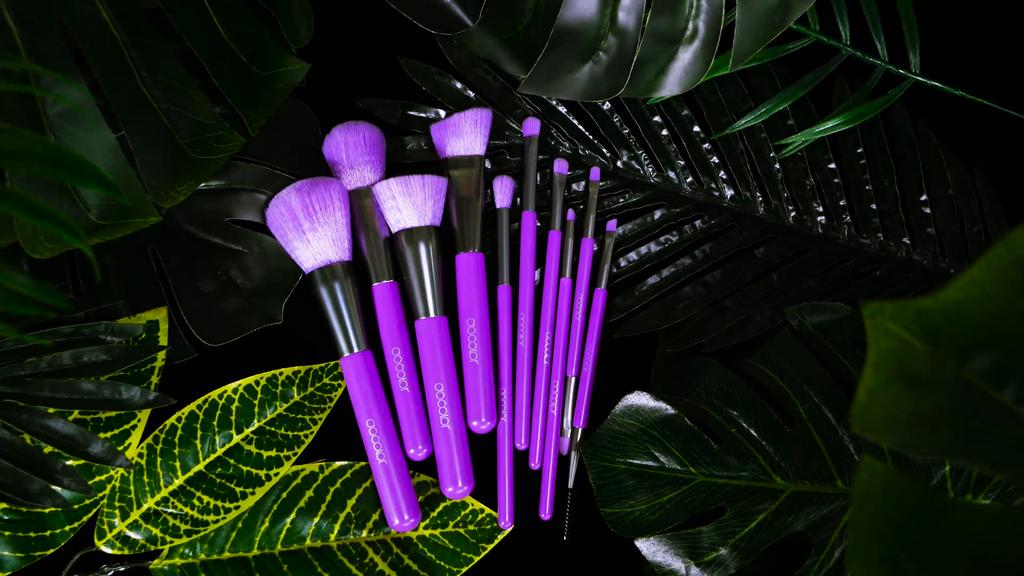 Docolor 10 Stück lila Make-up-Pinsel aus Kunsthaar, professionelles Puder, Foundation, Rouge, Augenmischung, Kontur-Make-up-Pinsel