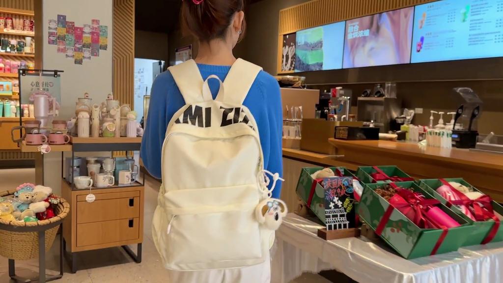 Junior High School Schoolbag Women's Solid Color Backpack