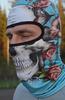 Totenkopf-Print Sturmhaube Gesichtsmaske, Eis-Seide Kühlend Atmungsaktiv Sonnenschutz Vollgesichtsbedeckung für Radfahren Laufen Wandern Outdoor-Sportarten