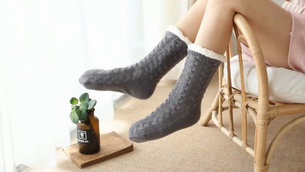 Floor Socks Adult Home Monthly Socks Sleep Christmas Snow Socks Coral Velvet Carpet Socks Women's Socks