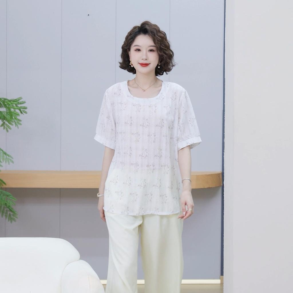 4XL-8XL Plus Size Elegant Blouses for Women Summer Clothes Oversize Tops Woman Casual Short Sleeve Shirts