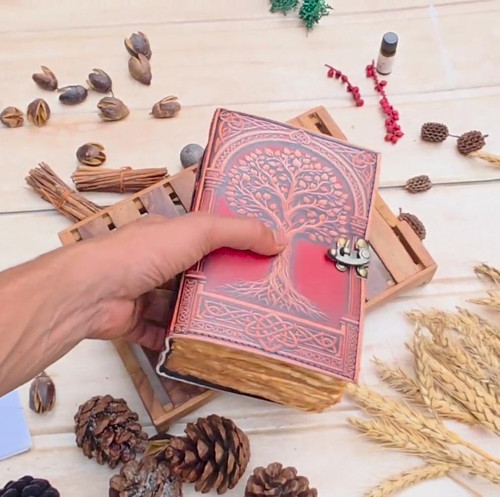 Tree of Life Leather Journal:  Grimoire, Book of Shadows.