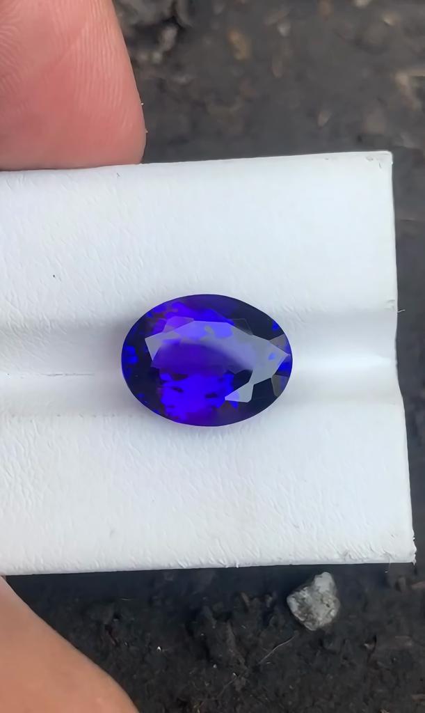 Fine D Color Natural Tanzanite Gemstone, Loose Oval Cut Healing Gemstone.
