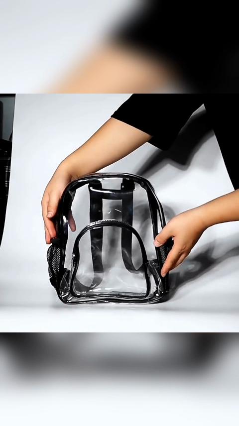 Studentský batoh Průhledný Velkokapacitní Hladký zip PVC Školní taška do školy