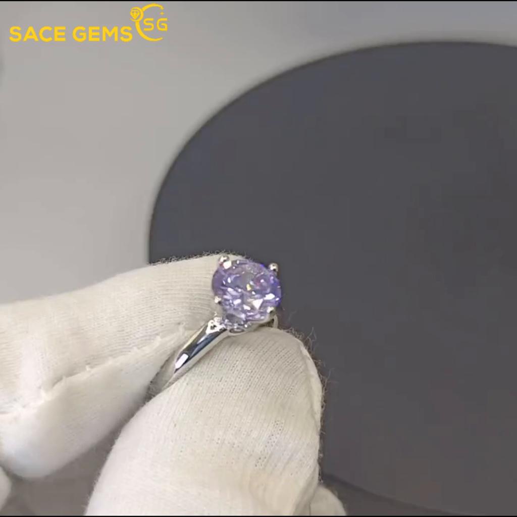 Sace Gems Classic Copper Alloy Zircon Ring Ladies Jewelry Wedding Promise Party Gift Open