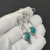 Natürliche Türkis Edelstein Ohrringe, 925 Sterling Silber Ohrringe, Handgemachte Boho Silber Schmuck Ohrhänger, Watte Geschenke