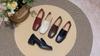 Retro Loafers Myke Skinn Hæler Toveissko Collegestil Små Skinnsko Slip-on Sko for Kvinner Tykke Hæler Høye Hæler