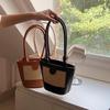 Trendy Straw Handbag Women's Woven Beach Bag Casual Snap Button Satchel Bag Small Braided Shoulder Bag For Travel