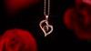 Collana con proiezione di 100 lingue, cristallo, ti amo, ciondolo a forma di cuore color pesca, regalo di San Valentino