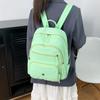 Solid Color Backpack Women's Multi-Layer Pocket Water-Repellent Nylon Backpack
