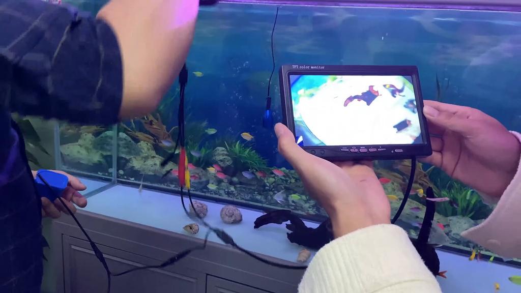 7 Inch Underwater Fishing Camera Wide-angle Infrared Night Vision HD Fish Finder 24PCS Portable1000TVL Monitor