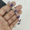 Purple Copper Turquoise Gemstone Handmade 925 Sterling Silver Bracelet, Purple Copper Turquoise Bracelet For Wife , Unisex Bracelet Fathrer's Day