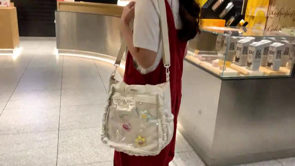 Transparent Shoulder Bag Student Class Crossbody Bag Cute Women's Large Capacity Tote Bag