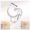 Crescent Moon Star Zircon Open Rings Engagement Wedding Rings for Bride Princess Birthstone