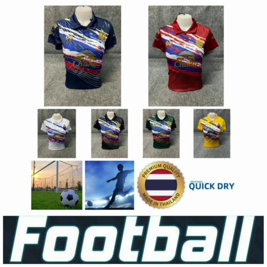 THAILAND National Flag Football Soccer Vintage Polo Shirt Women JERSEY CHEER Print Quick Dry Short Sleeve Uniform Elephant Beer Badge Logo