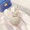 New Style Pendant with Personality and Fashion, Copper Inlaid Zircon Heart-shaped Hip-hop Pendant