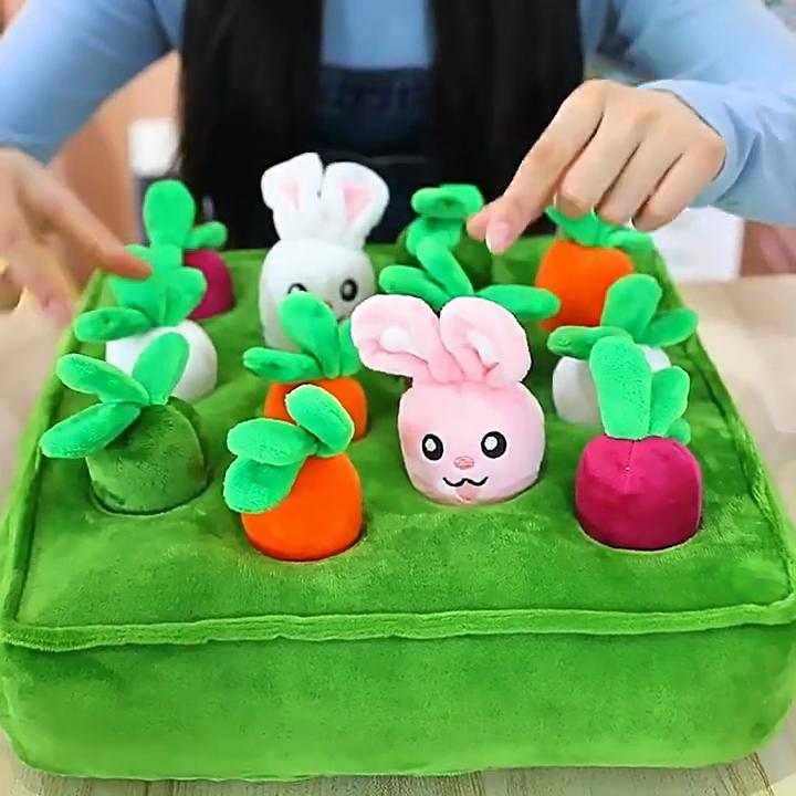 Bambino Educativo Prima Istruzione Illuminazione Marionetta Tirare Carota Peluche Giocattolo Interattivo Giocattolo Bambola