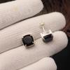 Black Onyx Gemstone 925 Sterling Silver Handmade Jewelry Cushion Earring 1" Gift For Women EE-181-15