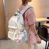 Contrast Color Plaid Backpack Women's Large Capacity Backpack Student Schoolbag
