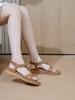 Bohemian Style Summer Shoes Women Flat Sandals Thick Sole Elegant Ladies Beach Sandals Summer Holiday Shoes Plus Size 42