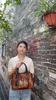 Johnature Women's Handbag Boston Bag Retro Embossed Handmade Large Capacity Versatile Shoulder Bag
